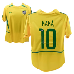 RICARDO KAKA SIGNED BRAZIL FC HOME SOCCER JERSEY #10 WITH BECKETT WITNESS
