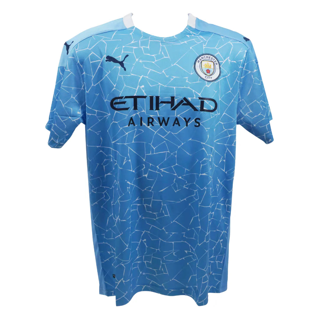 SERGIO AGUERO SIGNED MANCHESTER CITY HOME SOCCER JERSEY #10 WITH BECKETT COA