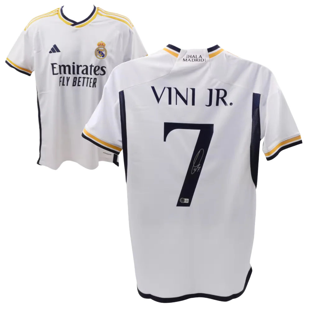 VINICIUS JR SIGNED REAL MADRID HOME SOCCER JERSEY #7 WITH BECKETT COA