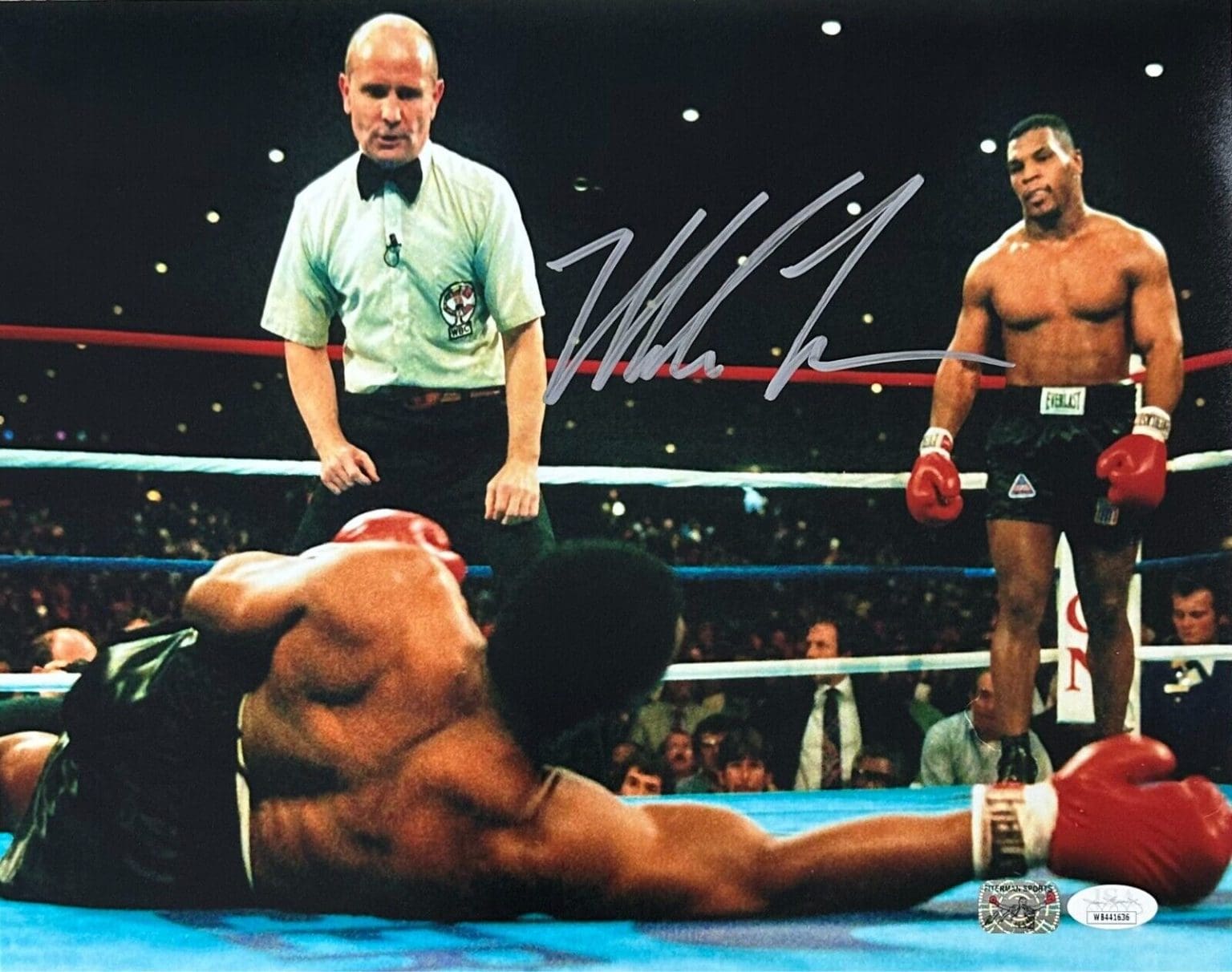 Mike Tyson Signed Boxing JSA Image: Knock Out (Framed)