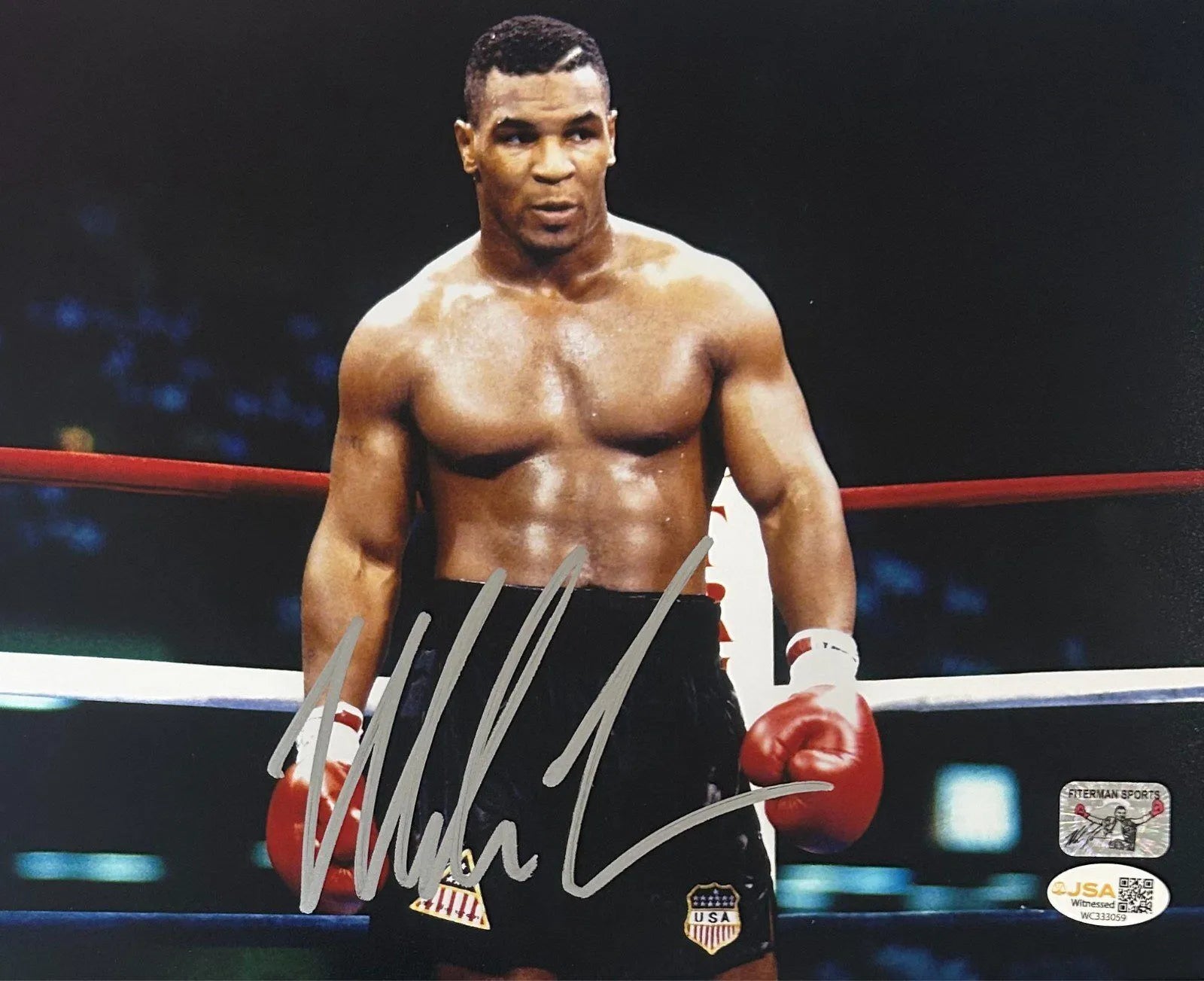 Mike Tyson Signed Boxing Image: Baddest Man On The Planet (Framed)
