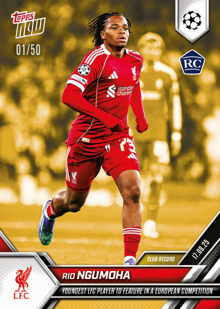 Rio Ngumoha - 2025-26 UCL Topps NOW® Trading Card (1 of 50)