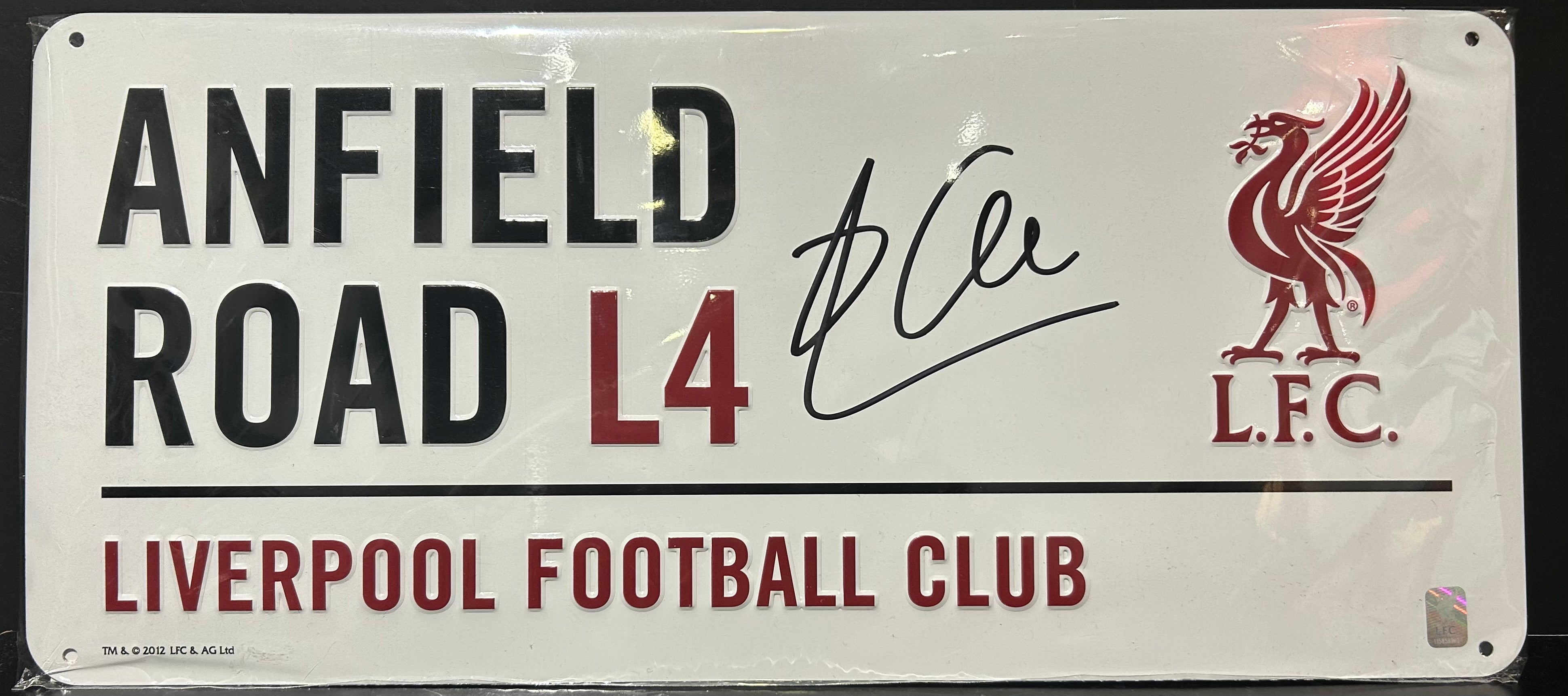 Xabi Alonso Signed LFC Anfield Road Street Sign