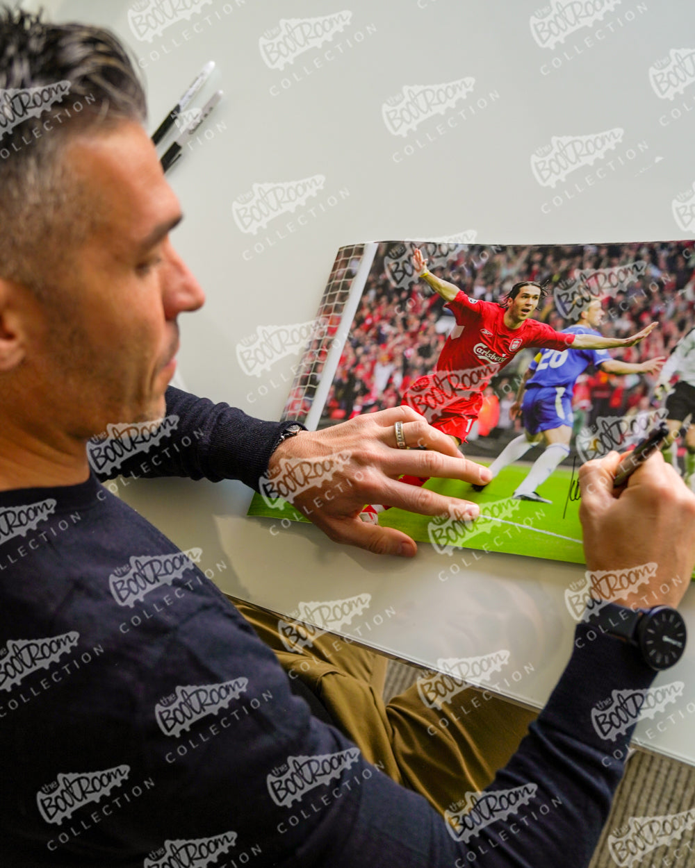 LUIS GARCIA SIGNED 2005 UEFA CHAMPIONS LEAGUE SEMI-FINAL IMAGE