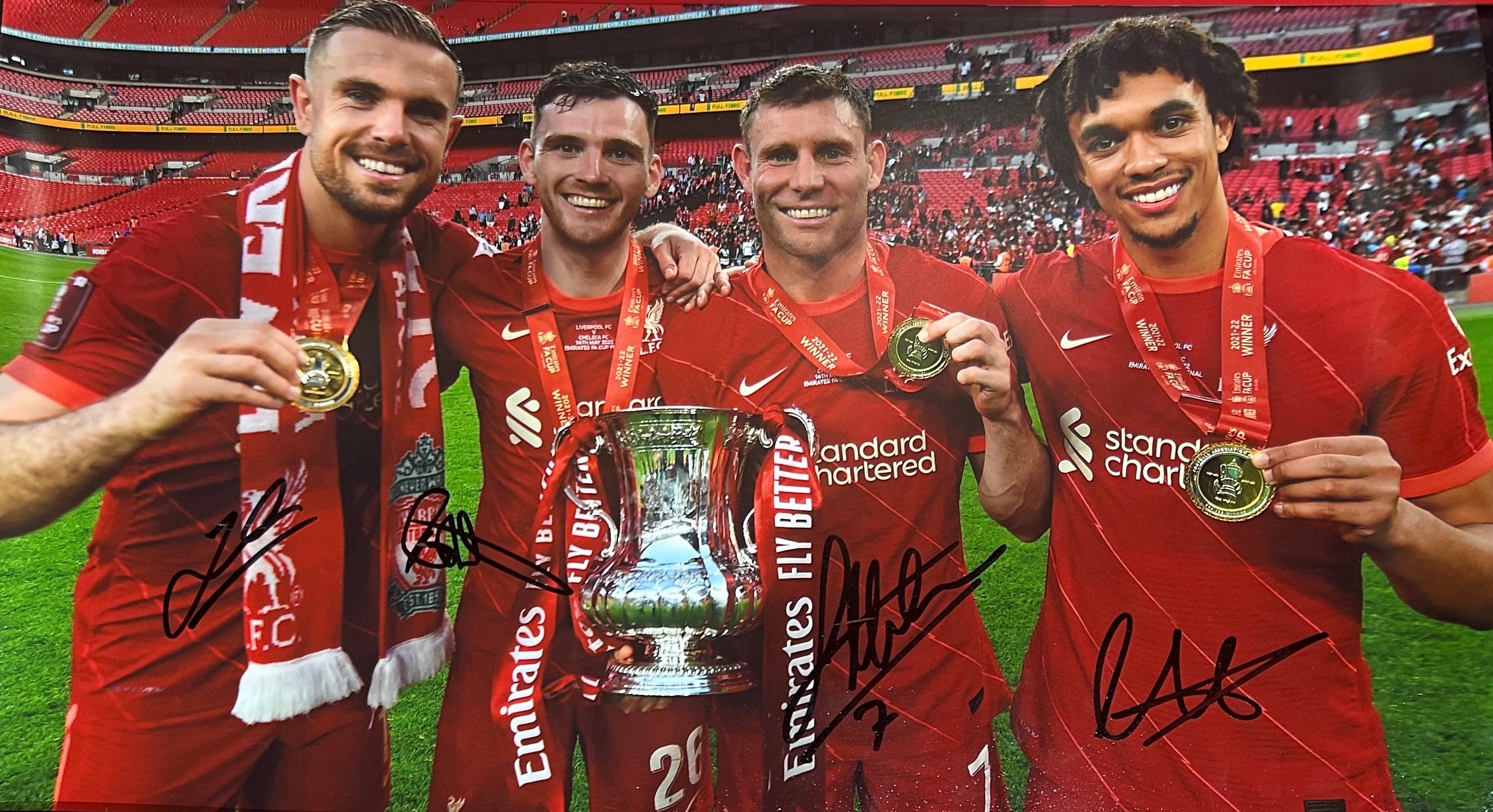 Liverpool FC "Kings of Wembley" Multi-Signed 2022 FA Cup Winners Photo (Unframed)