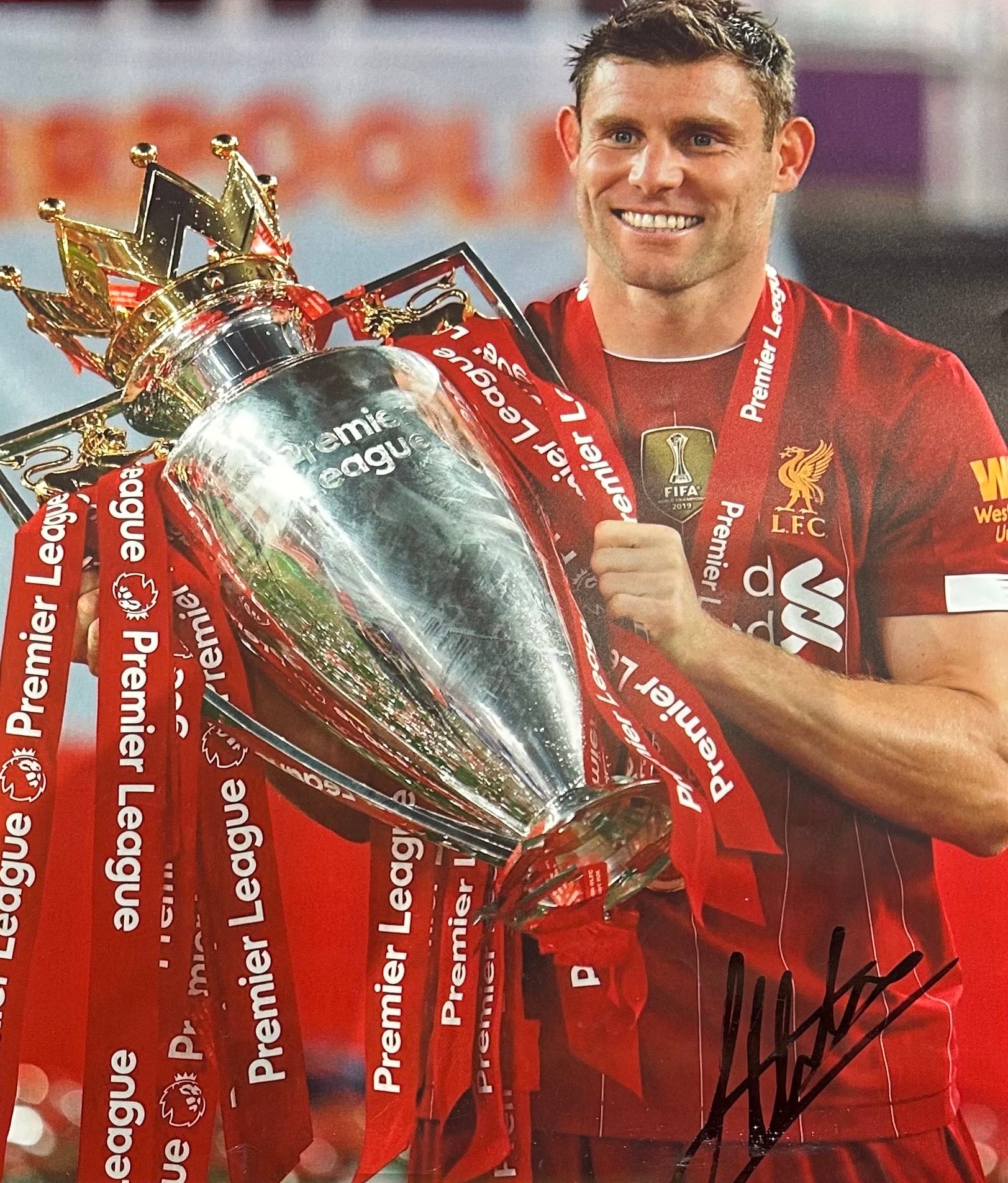 James Milner Signed Premier League Trophy Lift Photo – 2020 Champions (Unframed)