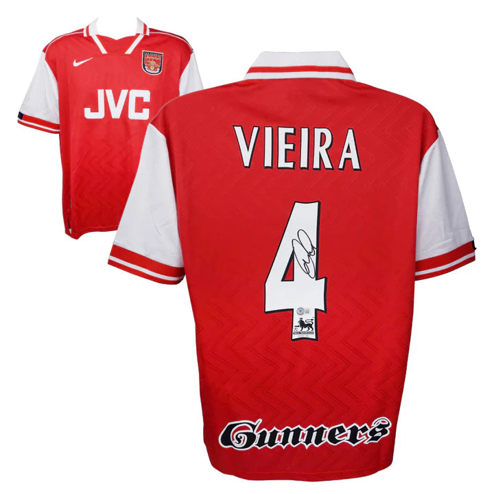 Patrick Vieira Signed Arsenal Home Soccer Jersey #4 with Beckett COA