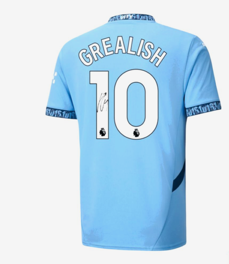 JACK GREALISH BACK SIGNED MANCHESTER CITY 2024-25 HOME SHIRT