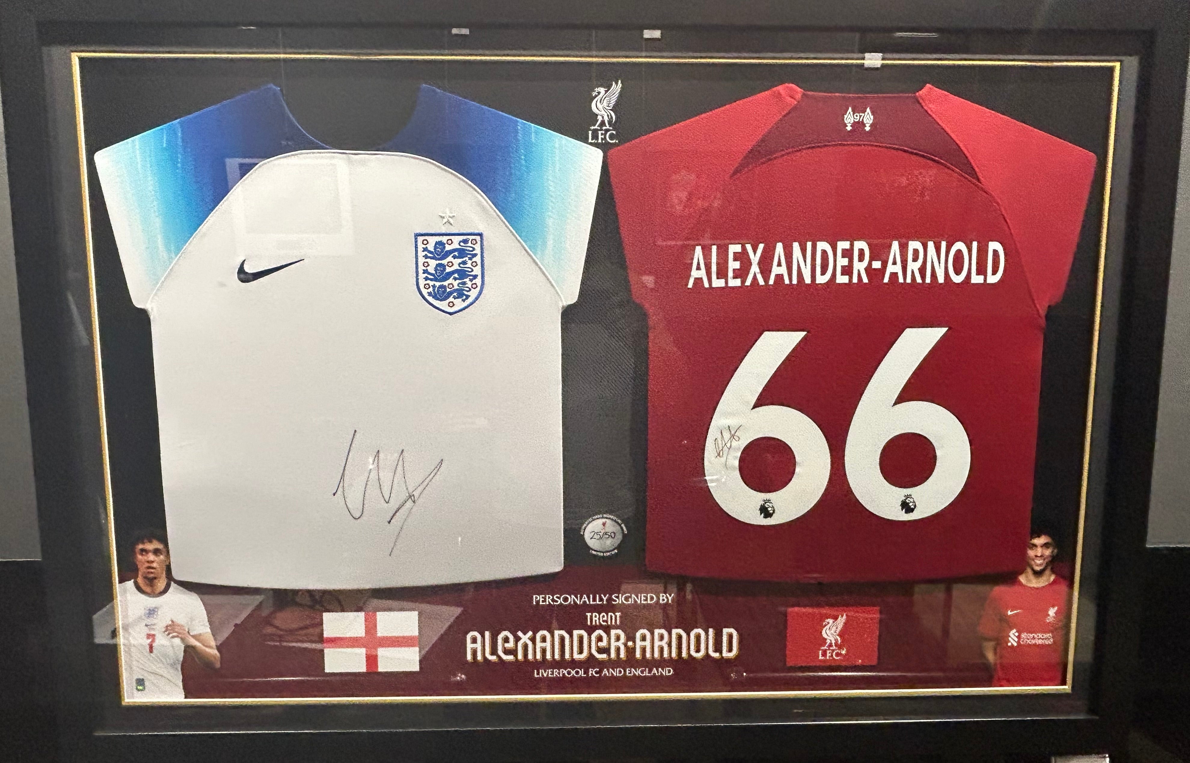 Liverpool FC Trent Alexander-Arnold Dual Shirts (Framed)