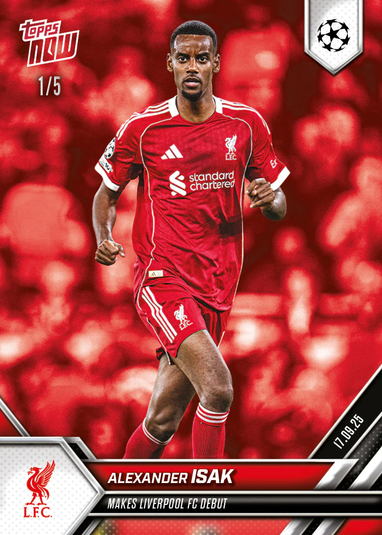 Topps NOW 2025 Alexander Isak Debut Trading Card 1/5