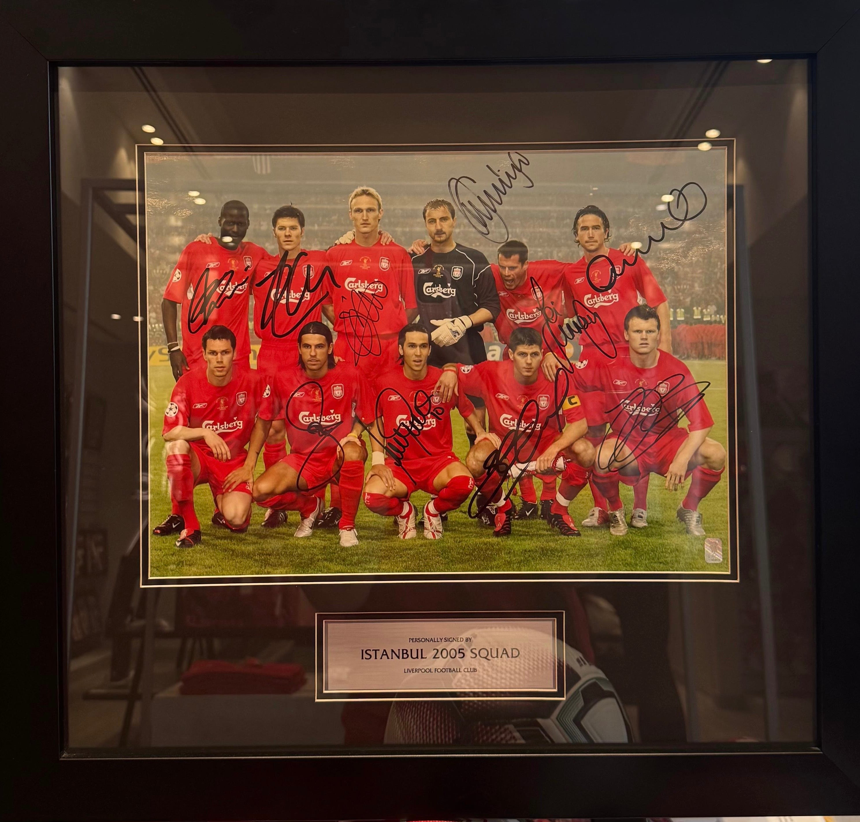 Rare Signed & Framed Liverpool FC 2005 "Miracle of Istanbul" Squad Photo (Framed)