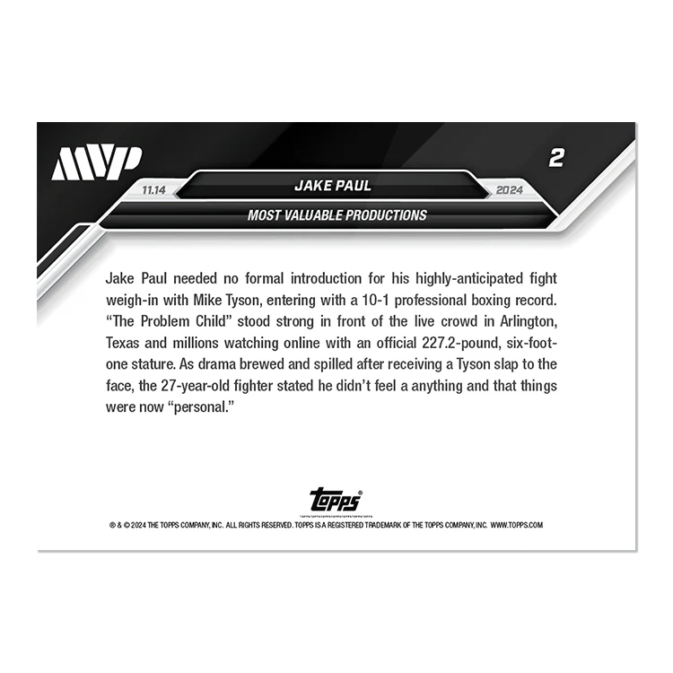 Jake Paul - 2024 Boxing Topps NOW®