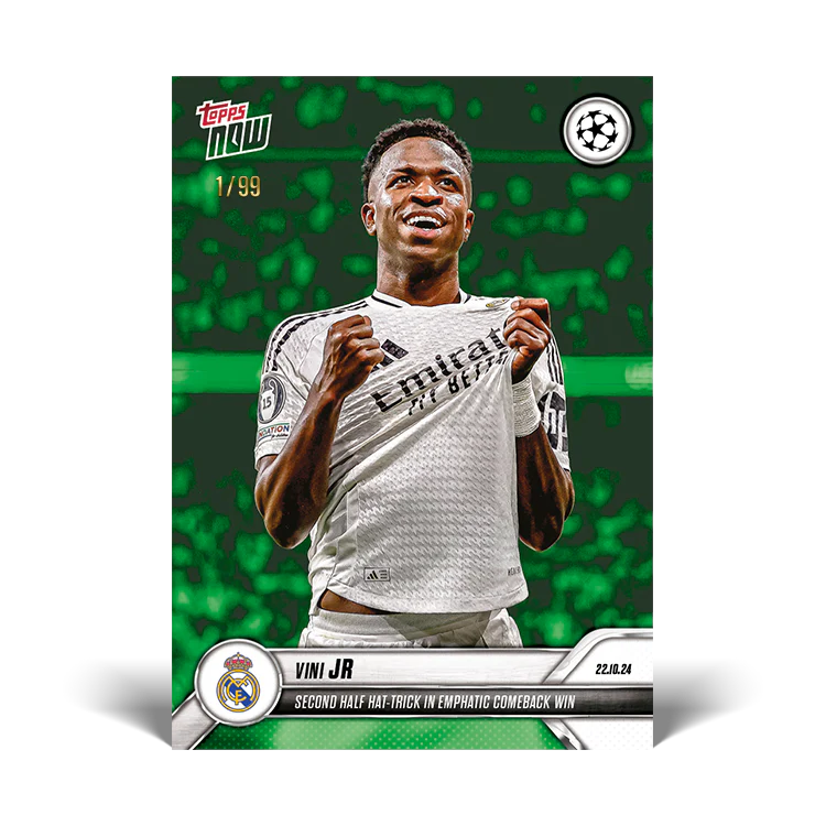 Vini Jr - Second half hat-trick in emphatic comeback win - 24/25 UCC Topps NOW® Green (PSA 10)