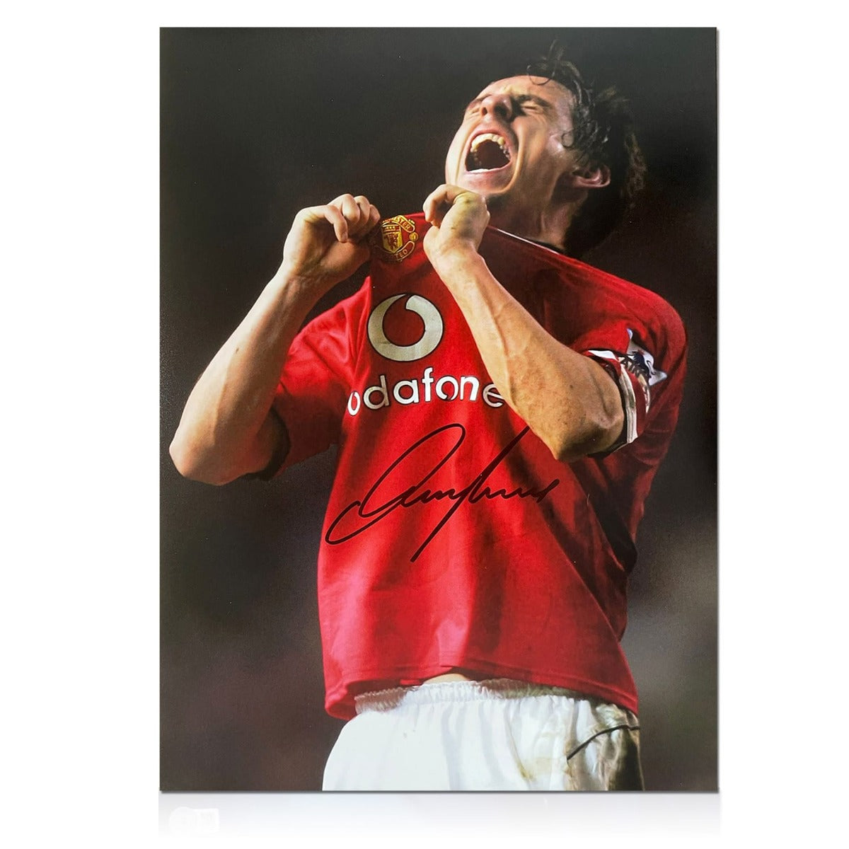 Gary Neville Signed Manchester United Football Photo: United Legend