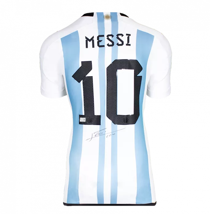Lionel Messi Official 2022 FIFA World Cup™ Back Signed Argentina 2022 Home Shirt