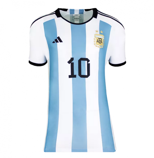 Lionel Messi 2022 Argentina Home Signed Shirt: Two Star Edition