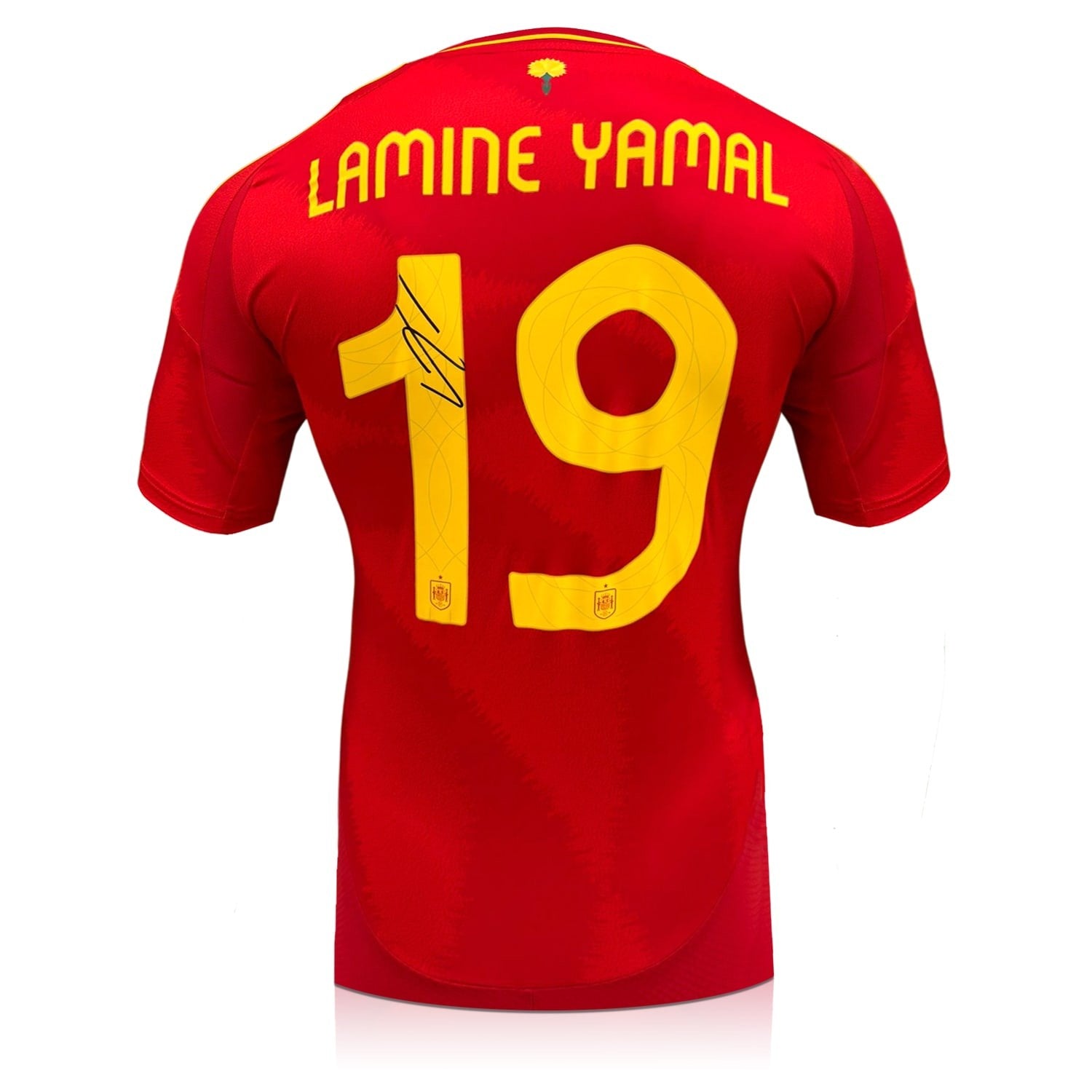 Lamine Yamal 19 Signed Spain Home Football Shirt 2024 (Boxed)