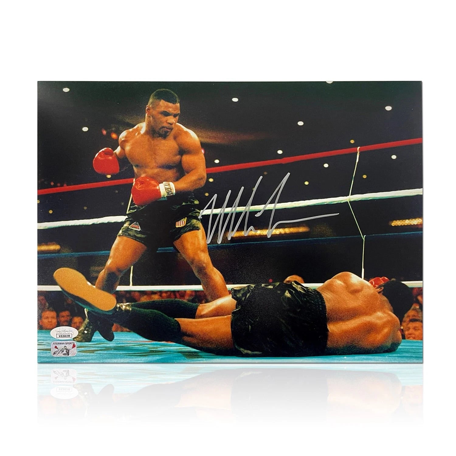 Mike Tyson Signed Photo - Knocking Out Trevor Berbick (Framed)