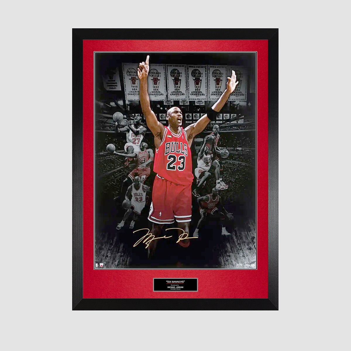 Michael Jordan Signed Photo: Six Banners