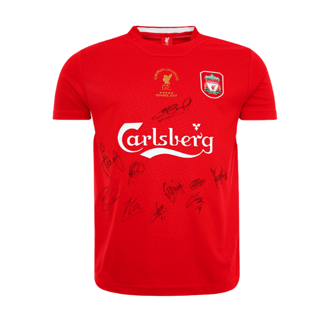 Liverpool 2005 Shirt Signed By Ten: Istanbul '05 Special Edition (Boxed) - The Bootroom Collection