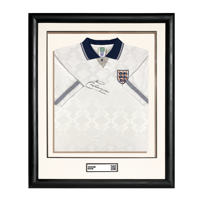 Chris Waddle Front Signed England 1990 Home Shirt