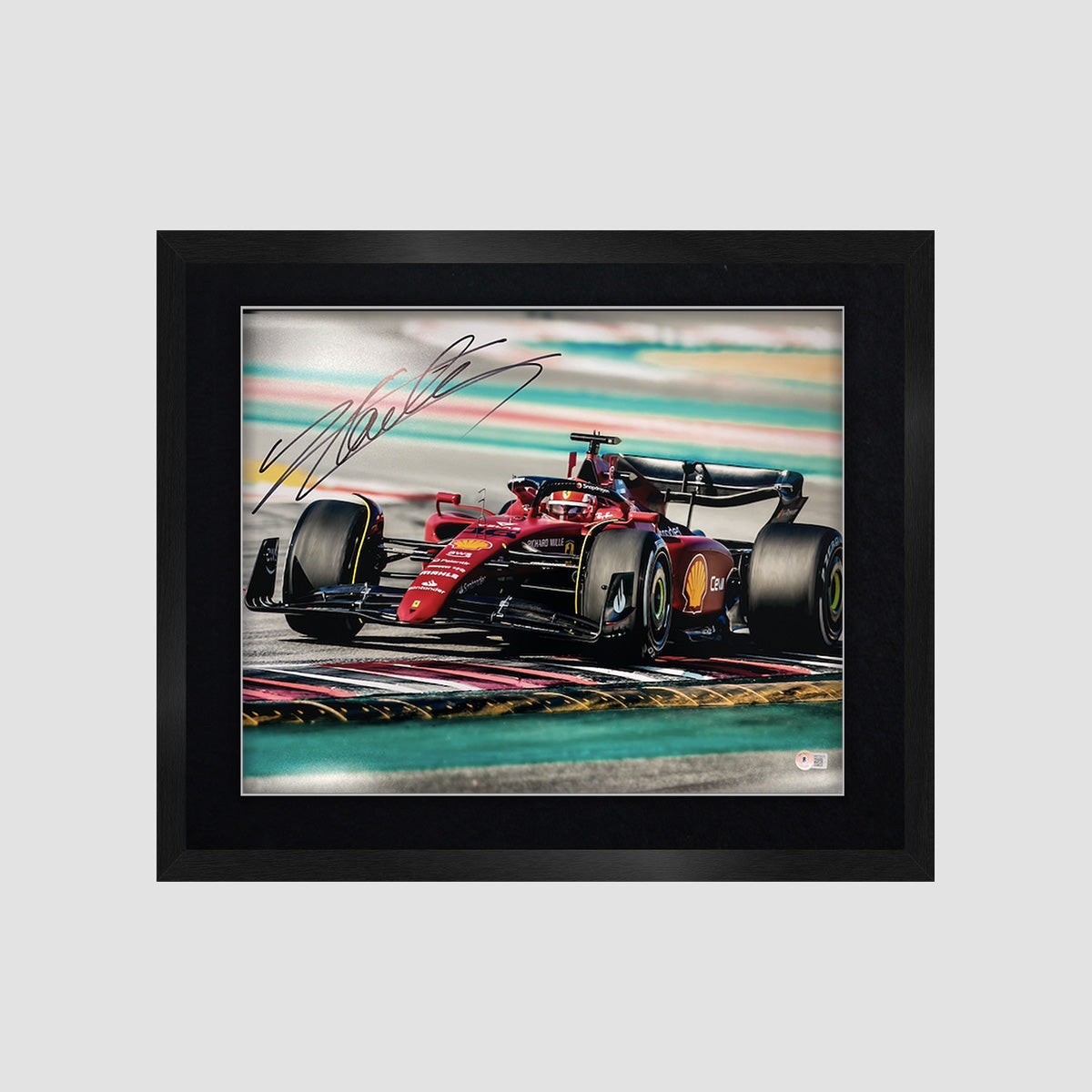 Charles Leclerc Signed Image - F1 Test Pre-season 2022 Barcelona, Spain (Framed)