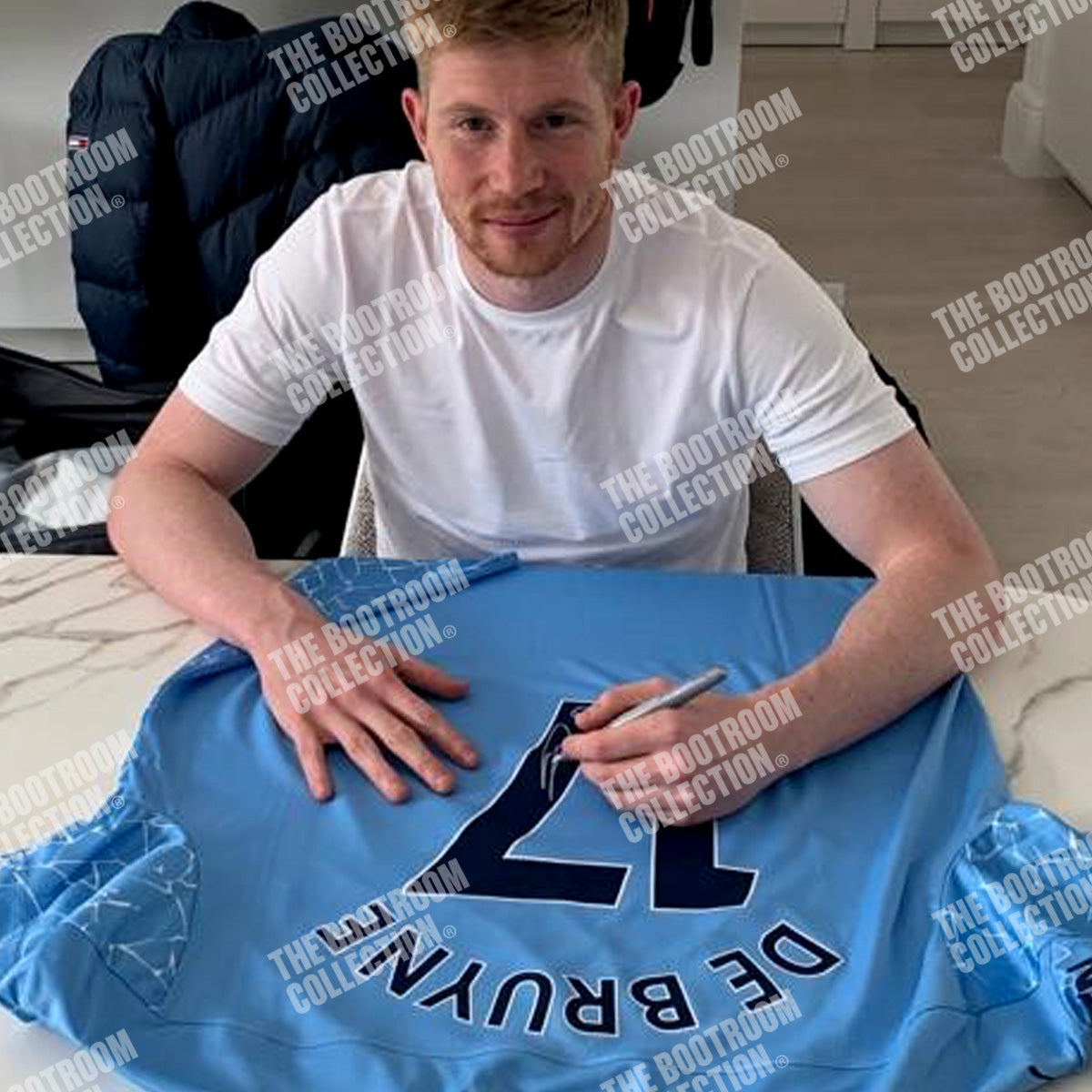 Kevin De Bruyne Back Signed Manchester City 2020-21 Home Shirt (Boxed) - The Bootroom Collection
