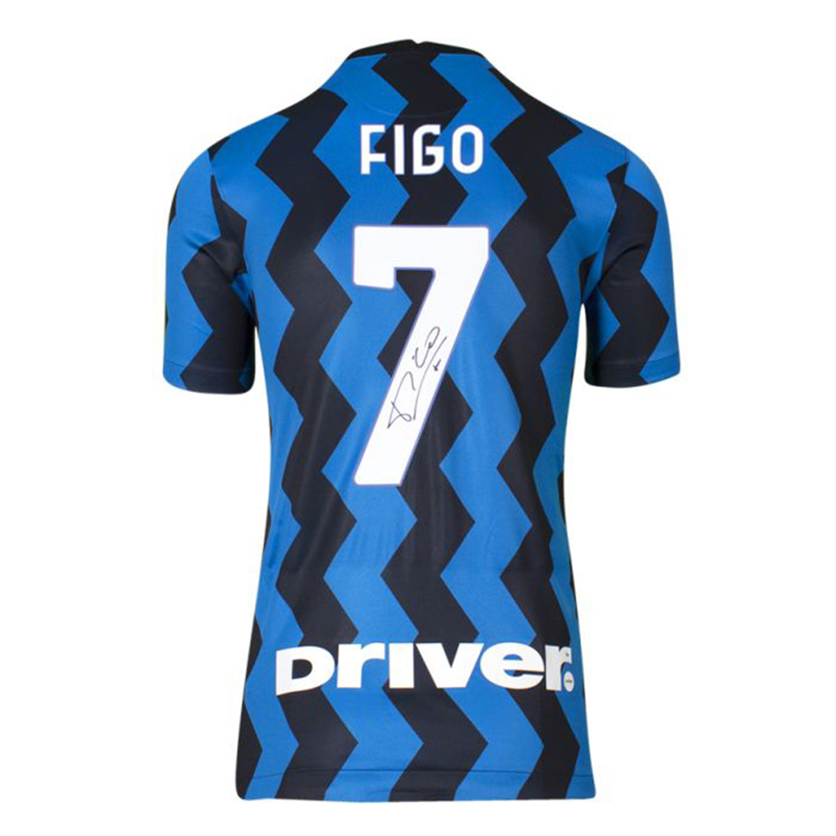 Luis Figo Signed Inter Milan Shirt - 2020-2021, Number 7 (Boxed) - The Bootroom Collection