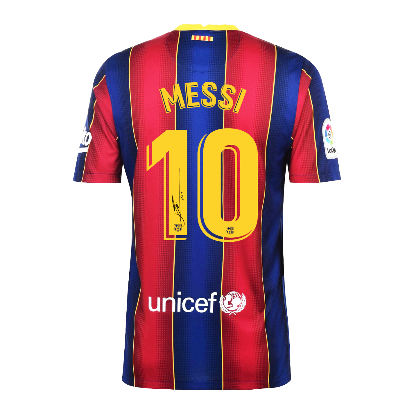 Lionel Messi Official FC Barcelona Back Signed 2020 21 Home Shirt Box