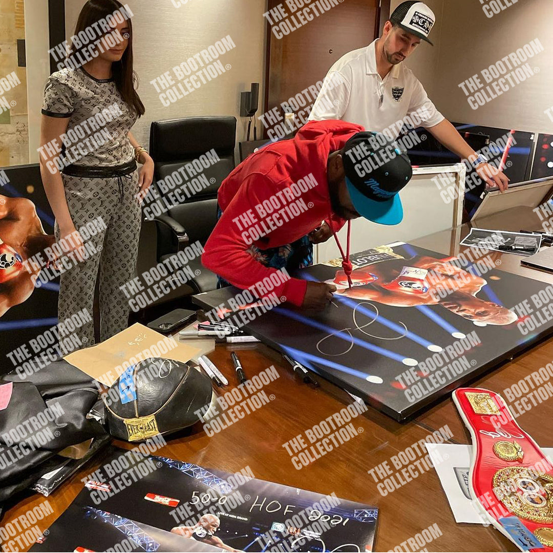 Floyd Mayweather Jr. Signed 30 x 40 Canvas - The Bootroom Collection
