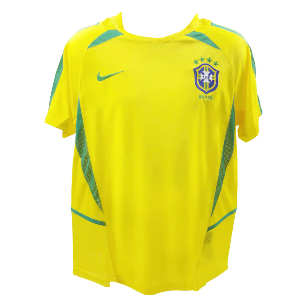RONALDO NAZARIO SIGNED BRAZIL FC HOME SOCCER JERSEY #9 WITH BECKETT COA