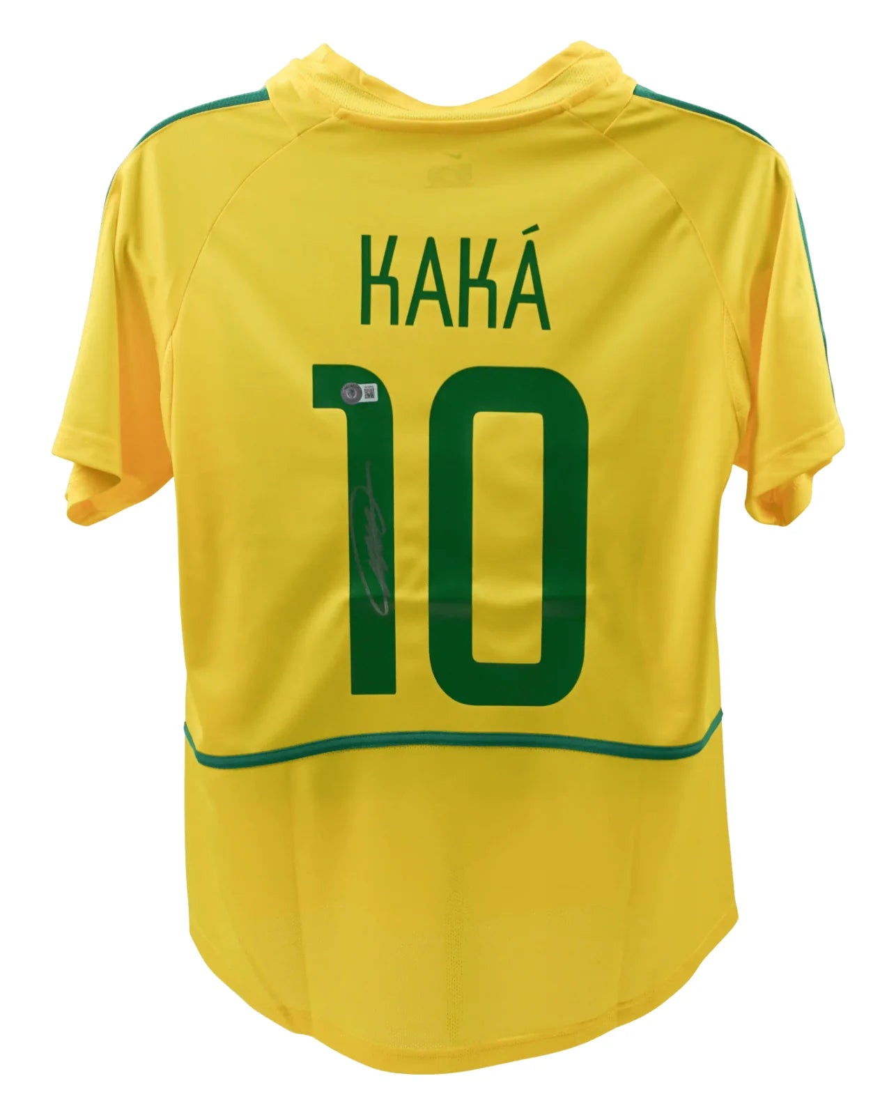 RICARDO KAKA SIGNED BRAZIL FC HOME SOCCER JERSEY #10 WITH BECKETT WITNESS