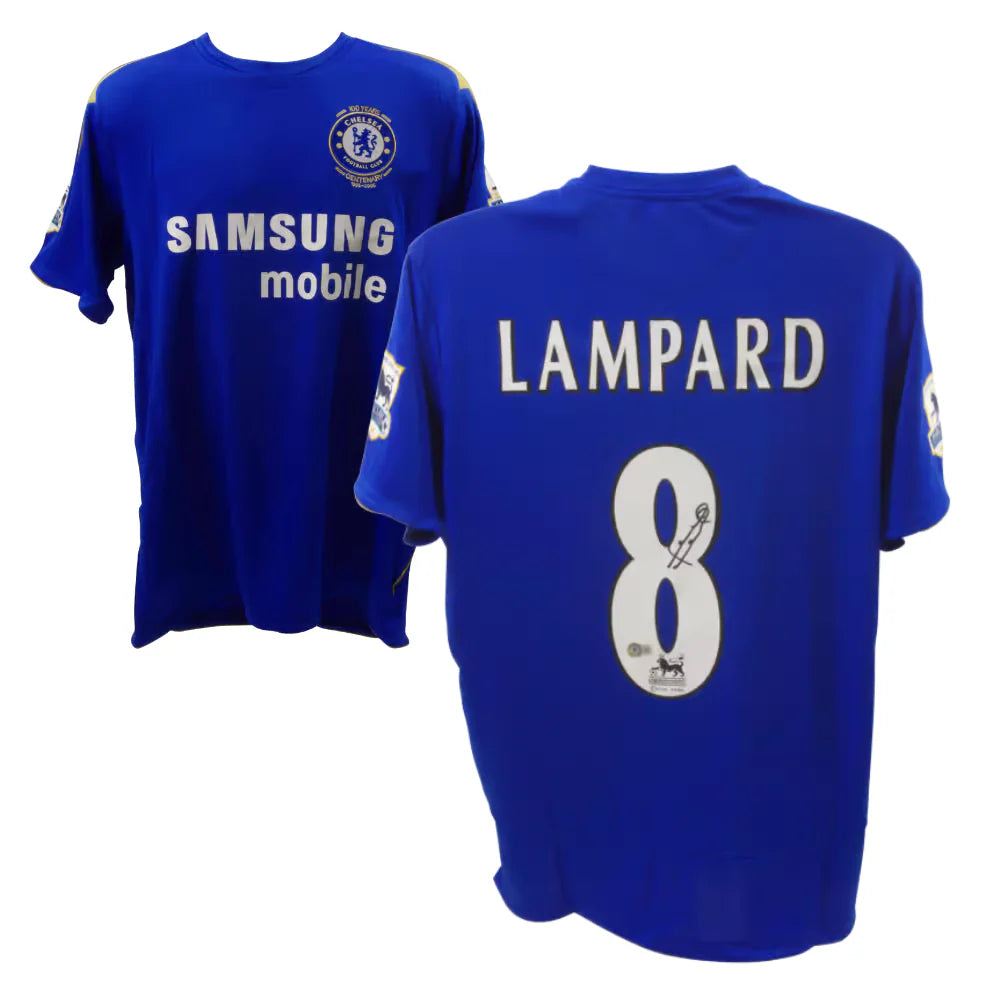 FRANK LAMPARD SIGNED CHELSEA HOME SOCCER JERSEY #8 WITH BECKETT COA