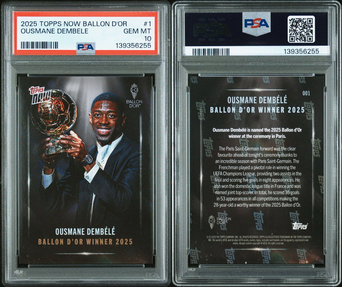 Topps NOW 2025 Ousmane Dembélé Balon D'Or Winner Trading Card (PSA 10)