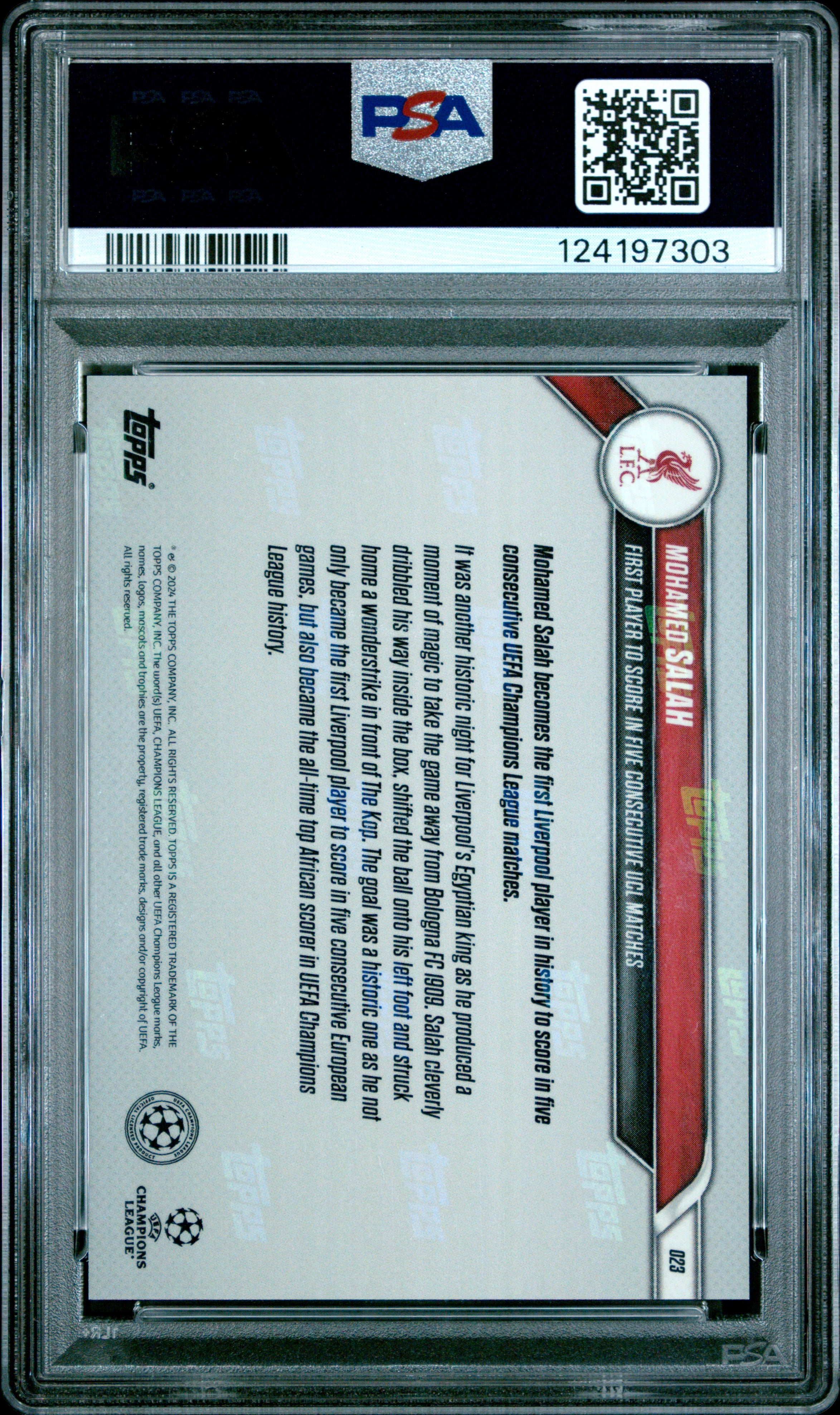 2025-25 TOPPS NOW UCL MO SALAH GREEN (PSA 10)