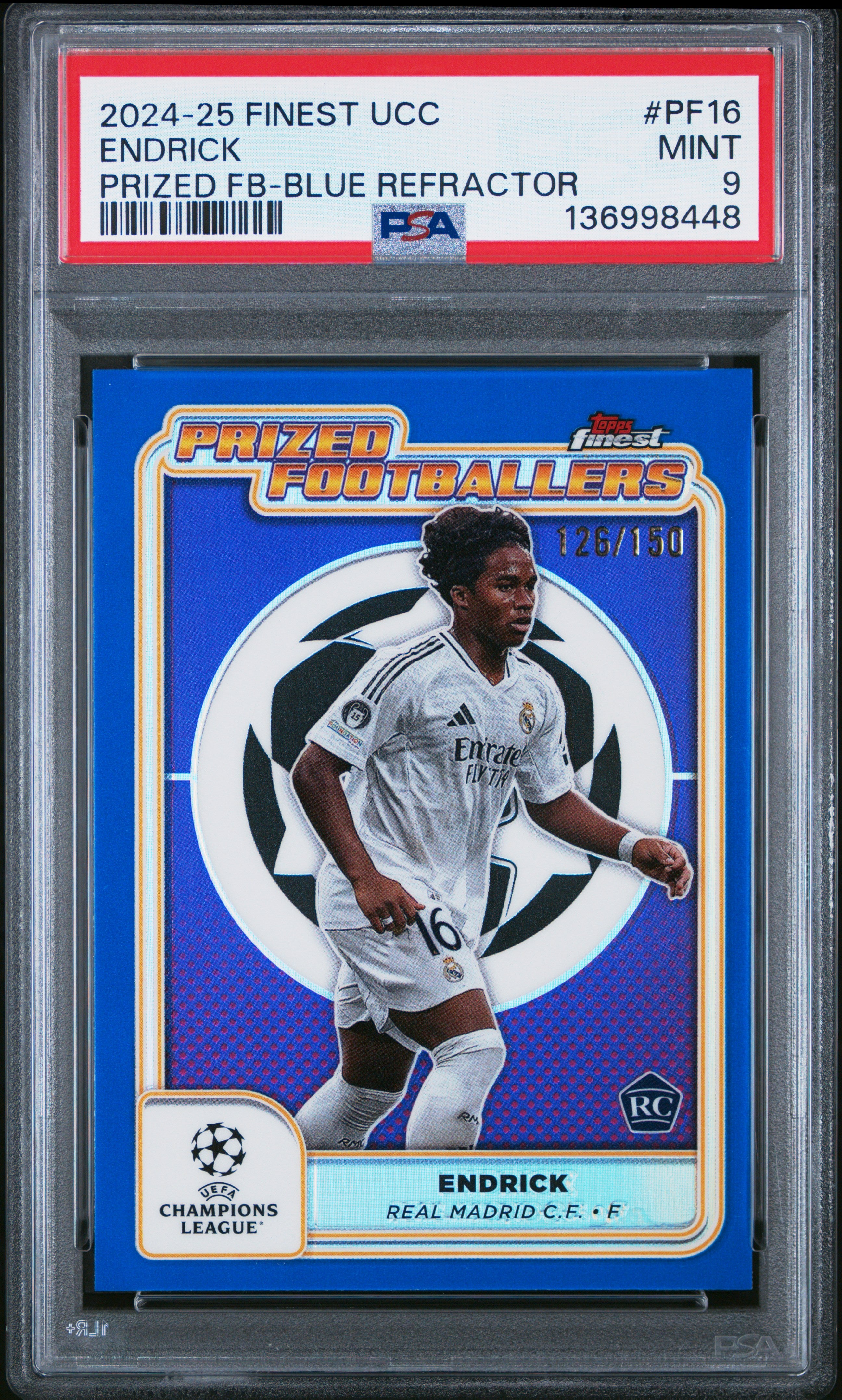 2024–25 Topps Finest UCC Prized Footballers Endrick Rookie Card (PSA 10)