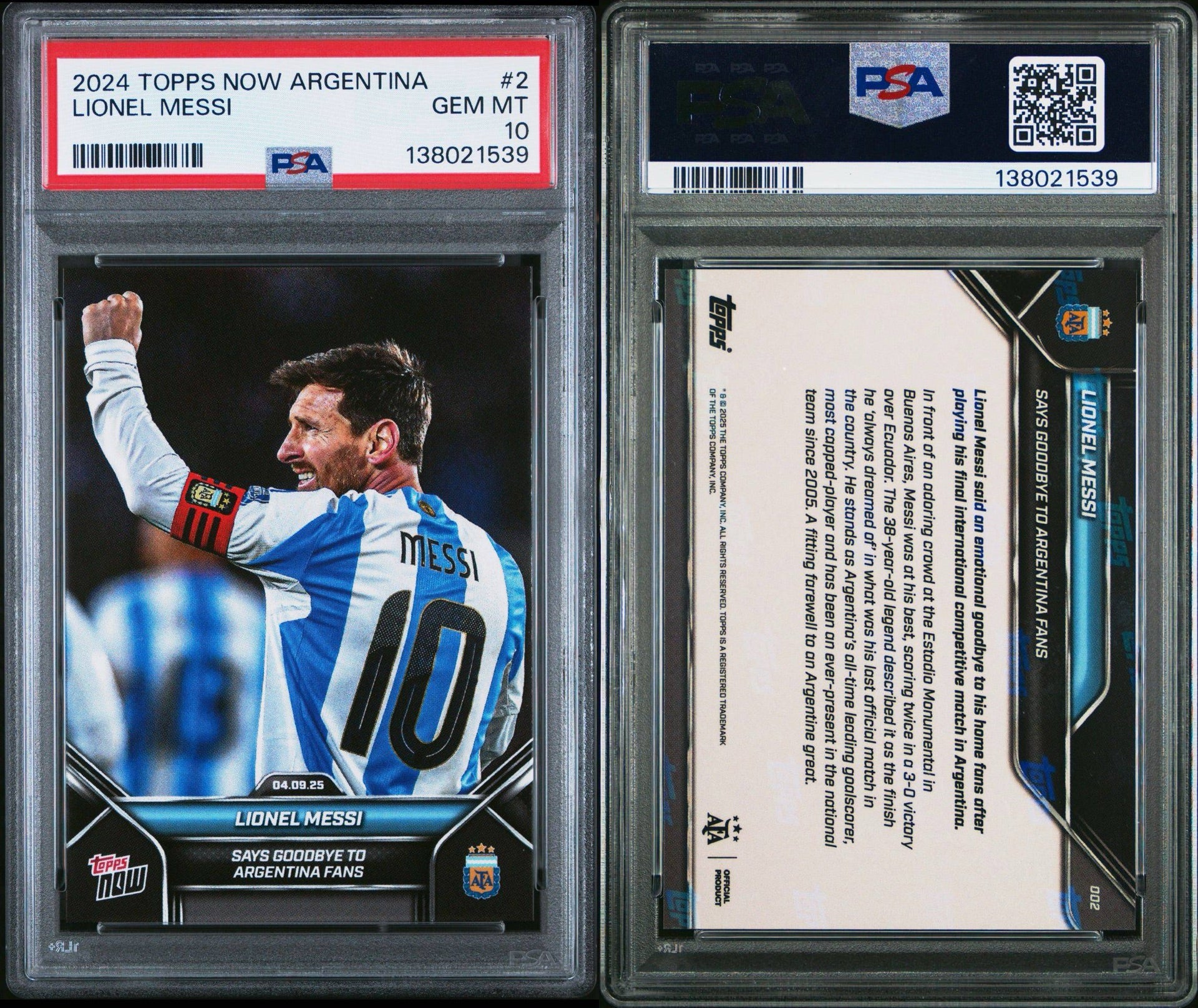 Lionel Messi - 2024-25 Argentina Topps NOW® (PSA 10)