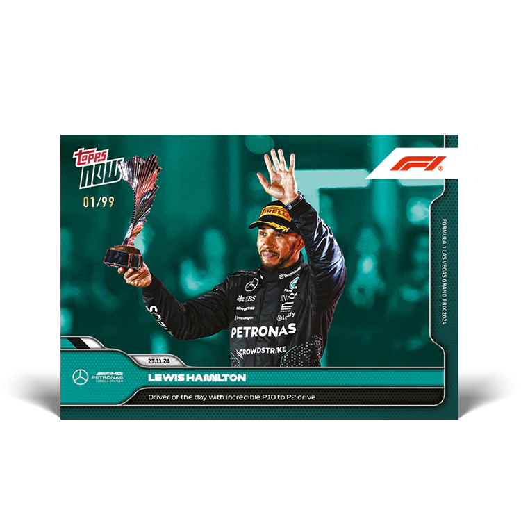 Lewis Hamilton - Driver of the day with incredible P10 to P2 drive - 2024 Formula 1® Topps NOW® Teal (PSA 10)