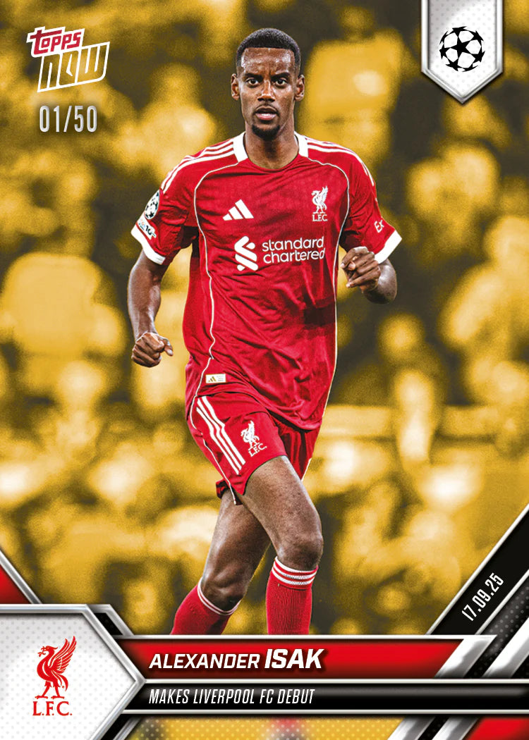 Topps NOW 2025 Alexander Isak Debut Trading Card /50