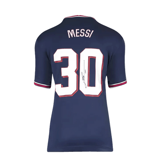 Lionel Messi 2021/22 PSG Home Signed Shirt Fan Style (Boxed)