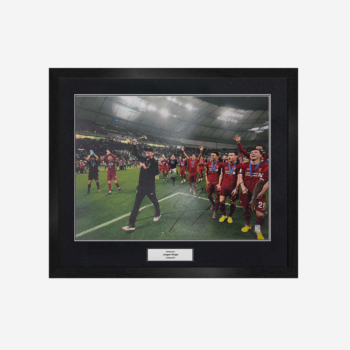 Jurgen Klopp Signed Liverpool FC Image - Walking With FIFA Club World Cup Trophy