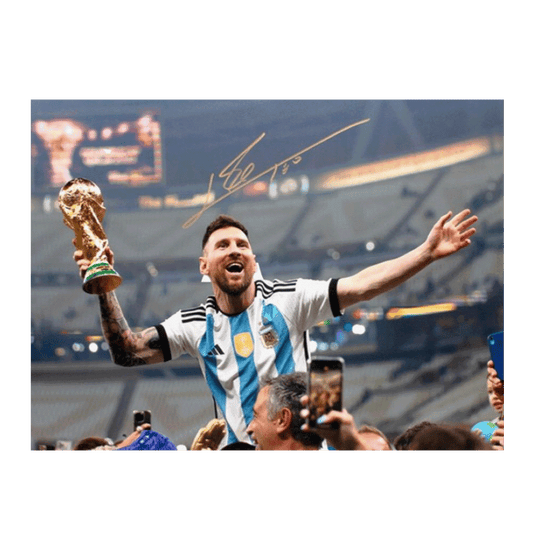 Lionel Messi 2022 Argentina FIFA World Cup Winner Signed Image