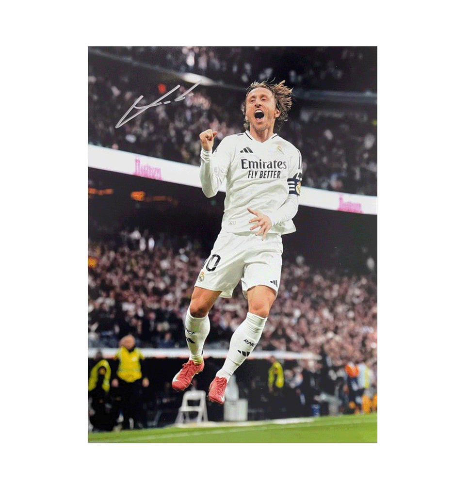 Luka Modric Real Madrid Goal Celebration Signed Image