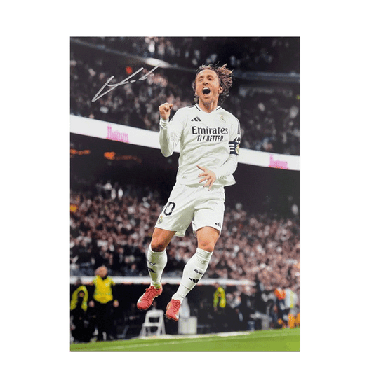 Luka Modric Real Madrid Goal Celebration Signed Image