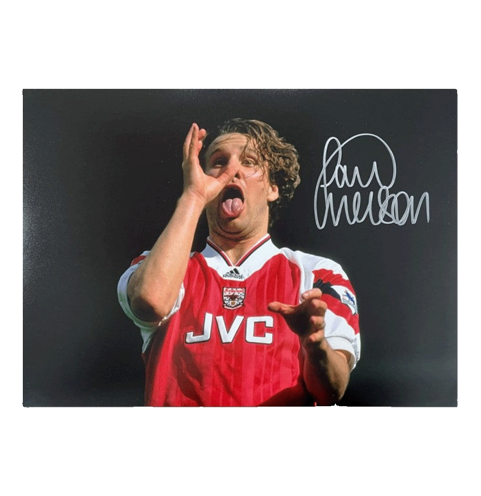 Paul Merson Arsenal Celebration Signed Image