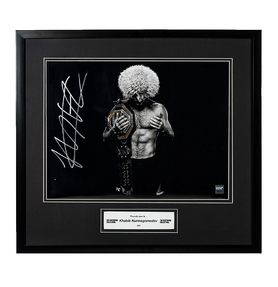 Khabib Nurmagomedov Signed Framed UFC Championship Belt Portrait