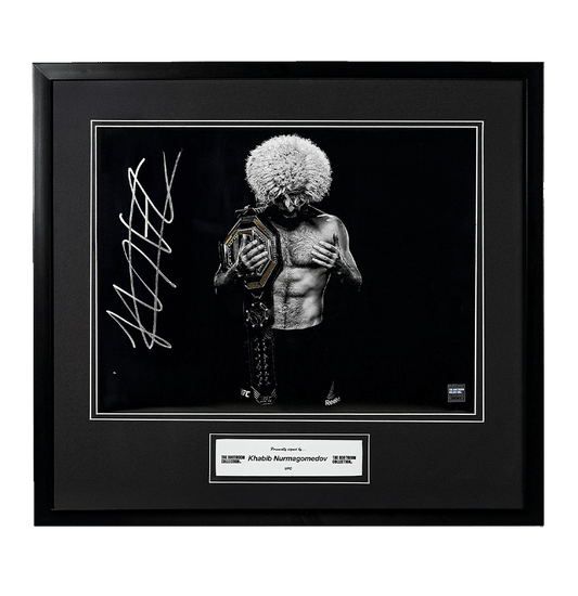 Khabib Nurmagomedov Signed Framed UFC Championship Belt Portrait