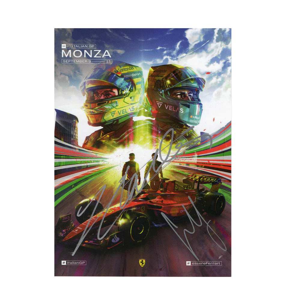 Monza Special Edition Charles Leclerc and Carlos Sainz 2022 Dual Signed Driver Card