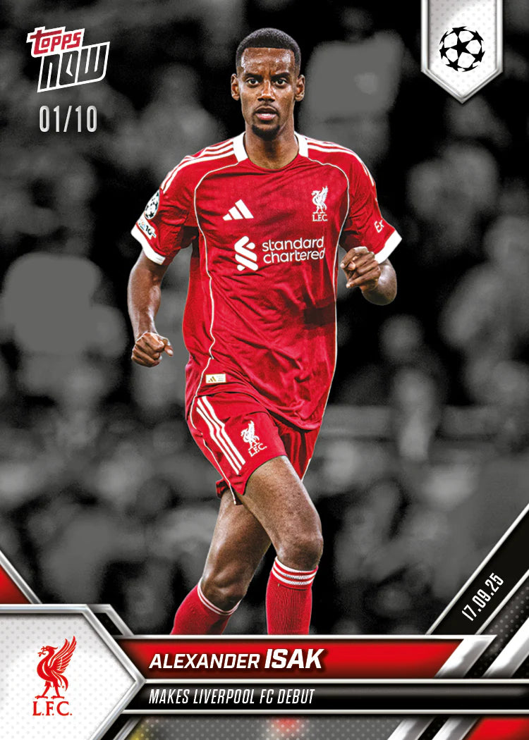 Topps NOW 2025 Alexander Isak Debut Trading Card 1/10