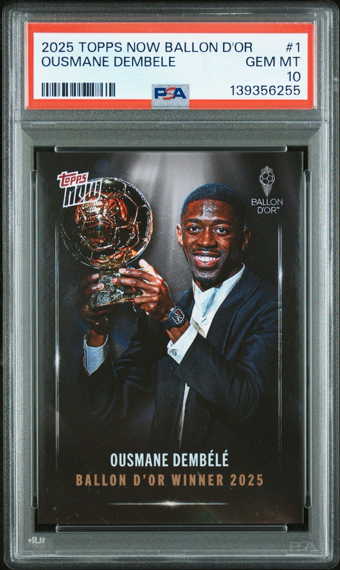 Topps NOW 2025 Ousmane Dembélé Balon D'Or Winner Trading Card (PSA 10)